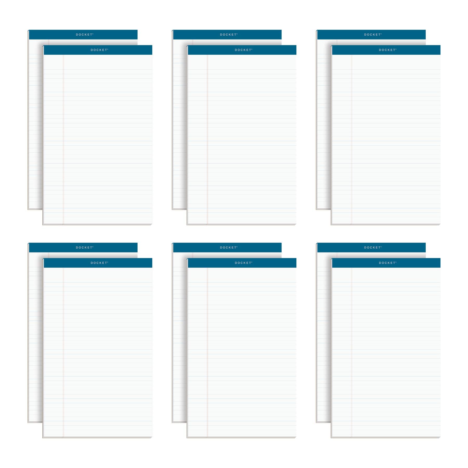 TOPS Docket Writing Pads 8-1 2 x 14 Legal Rule White Paper 50 Sheets 12 Pack 63590