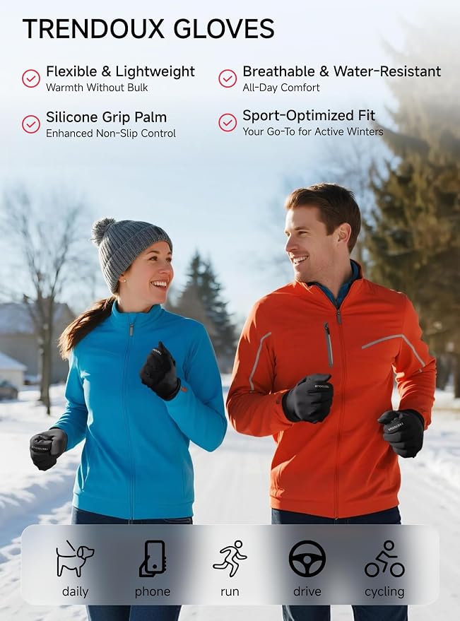 Guantes deportivos TRENDOUX invierno talla M negros miniatura 6