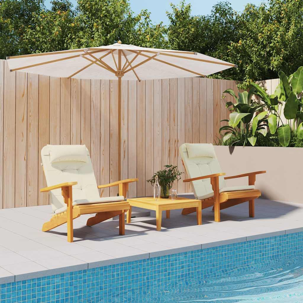 vidaXL Cojines para Silla Adirondack 2 uds Tela Oxford Color Crema, cojín, cojín para Silla de jardín, cojín para Tumbona, cojín para Silla