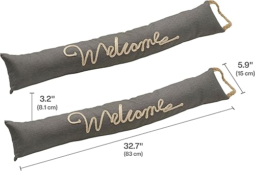 Miniatura 2 de Tapones de bienvenida de tela gris, 32.68 x 3.15 x 5.91 pulgadas, juego de 2