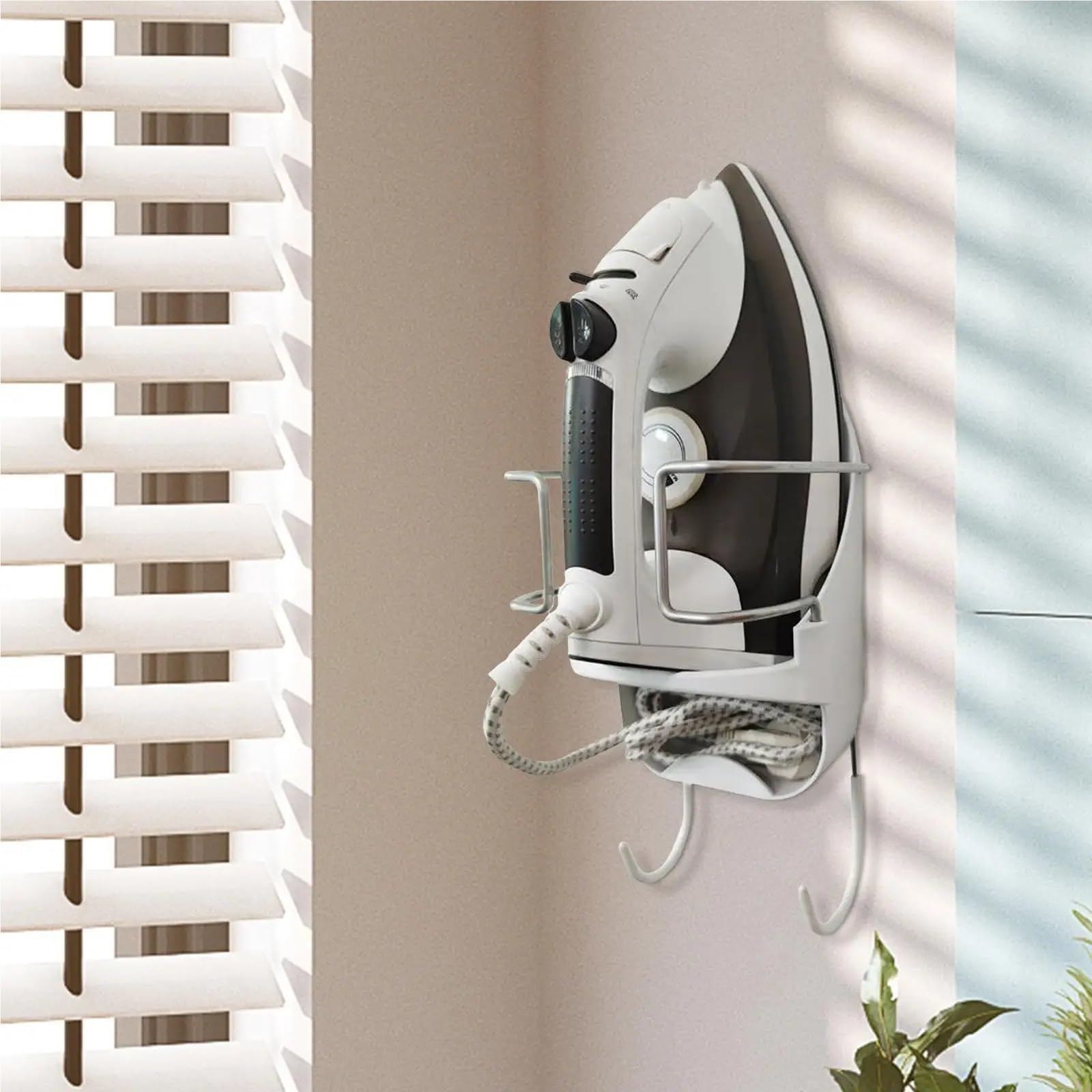 Porta ASSE da Stiro con Ganci Portaoggetti for Organizer for Porta del Bagno Porta ASSE da Stiro for Uso Domestico per La Lavanderia(White)