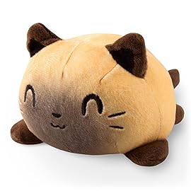 TeeTurtle - The Original Reversible Cat Plushie - Siamese - Cute Sensory Fidget Stuffed Animals That Show Your Mood