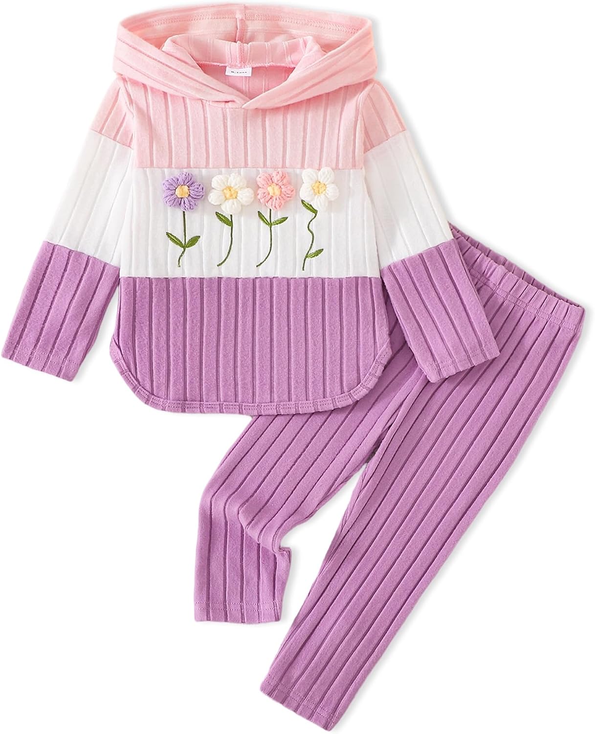 Toddler Baby Girl Clothes Fall Winter Outfits Long Sleeves Hoodie Top Sweatpants Set Sweatsuit 2Pcs