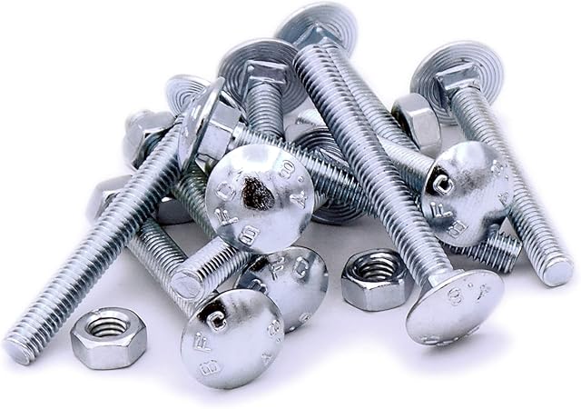M6 (6mm x 50mm) Cup Square Carriage Bolt & Nut - Steel (Pack of 10)