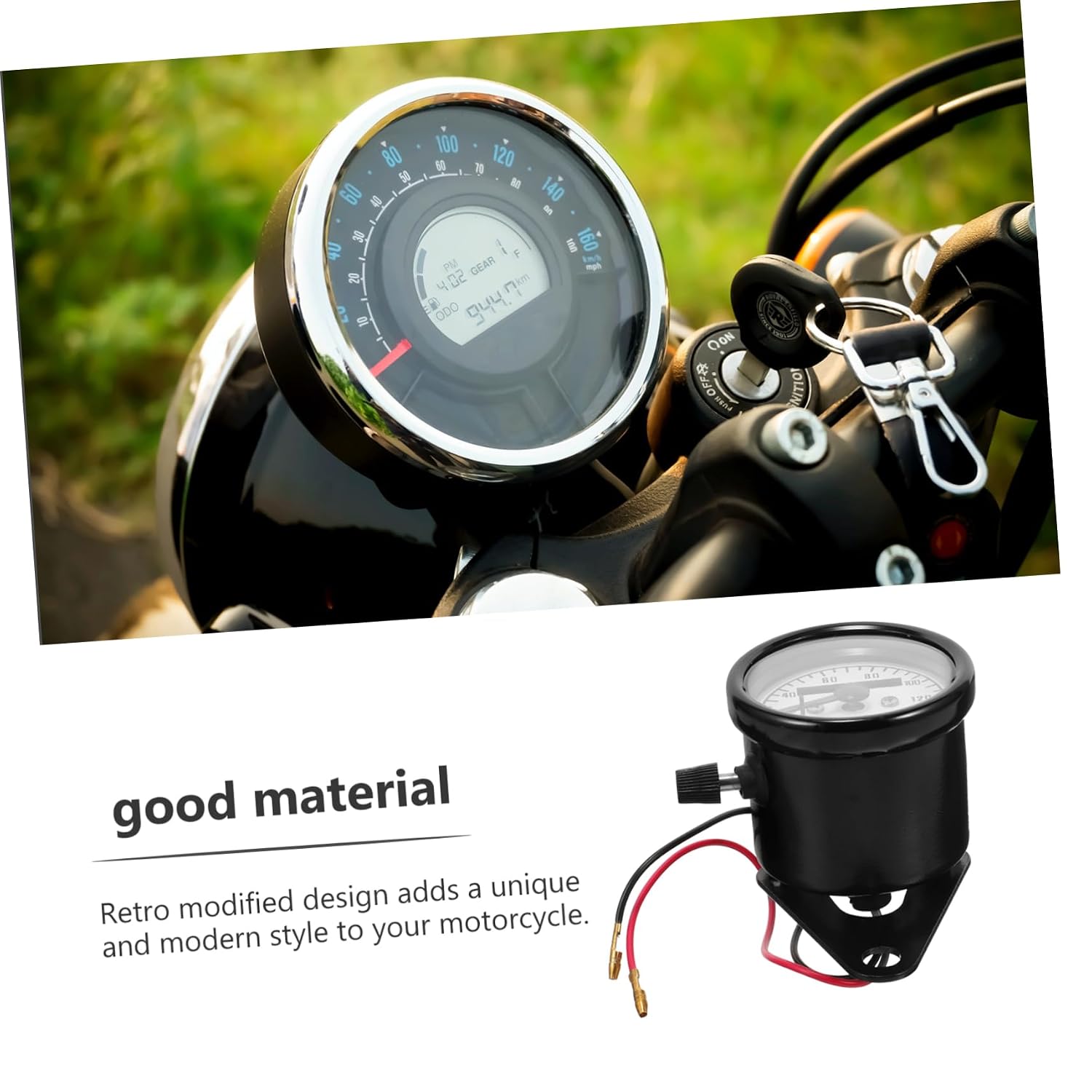 ULTECHNOVO Motorcycle Gauge Motorized Bike Odometer Digital Speedometer Gauge Retro Modified Accessory for Bikes