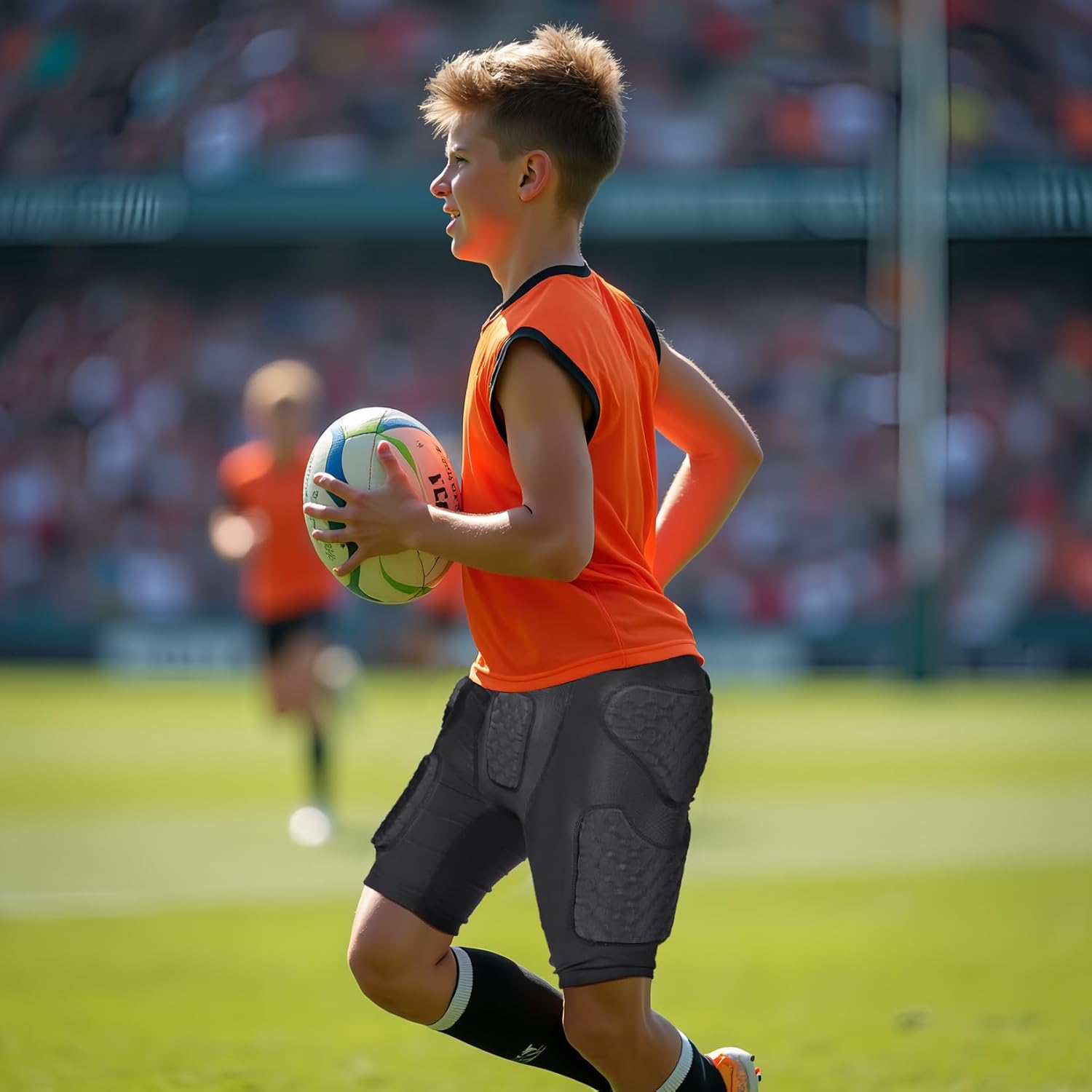 Youth Football Girdle Padded Compression Short with Pads Hip Protector Pants Boys Protective for Snowboard Baseball - Image 8