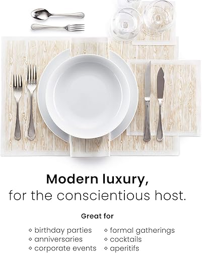 Miniatura 6 de MY DRAP Mantel individual de tela lavable y reutilizable  17.7 x 12.6 pulgadas (12 por rollo, algodón azul niebla)