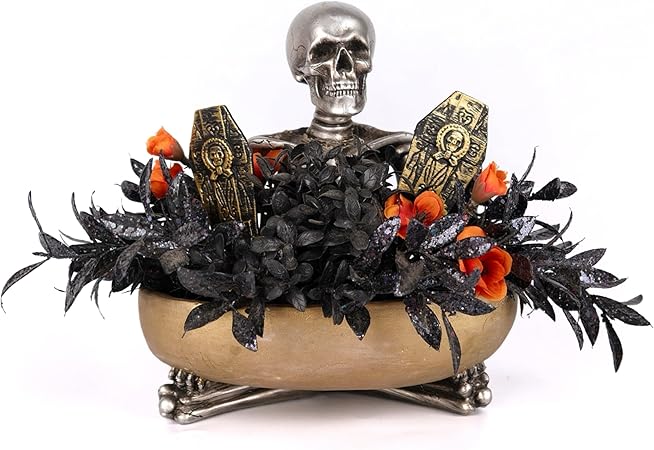Captivating 8 Inch Halloween Skull Table Centerpiece Decor