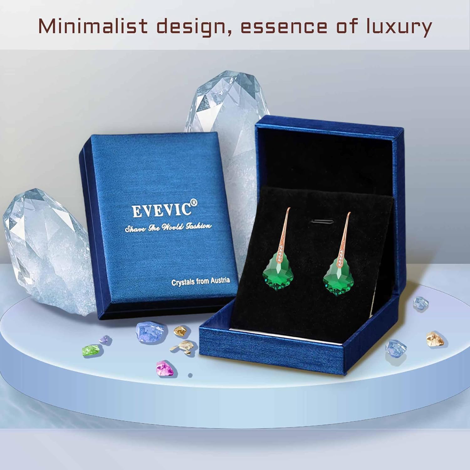 Dainty Austrian Crystal Baroque Drop Dangle Earrings for Women 14K Gold Plated Hook Earring Hypoallergenic Jewelry Gifts for Women - Image 7