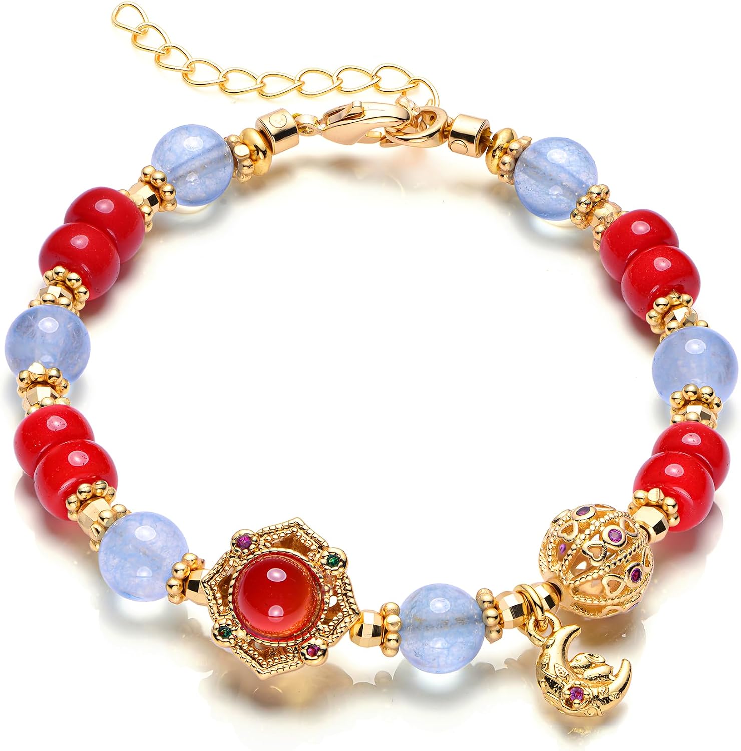 Gemstone Bracelet for Women – Multiple Crystal & Jade Options, Elastic Stretch Cord, Birthday Gift for Her