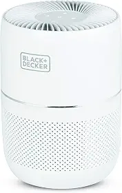 BLACK+DECKER purificador de ar de mesa black + decker sistema de filtragem de 3 estágios - purificador de ar hepa para casa, branco