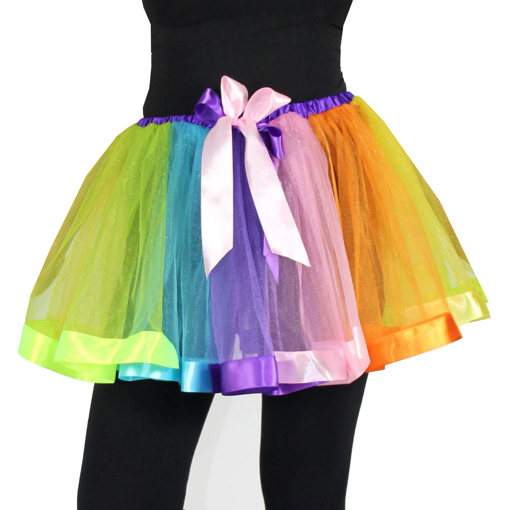 Regenbogen Petticoat Tutu – Ballettrock In Rot, Blau, Grün, Gelb, Universalgröße, Aus Tüll, Für Fasching & Party