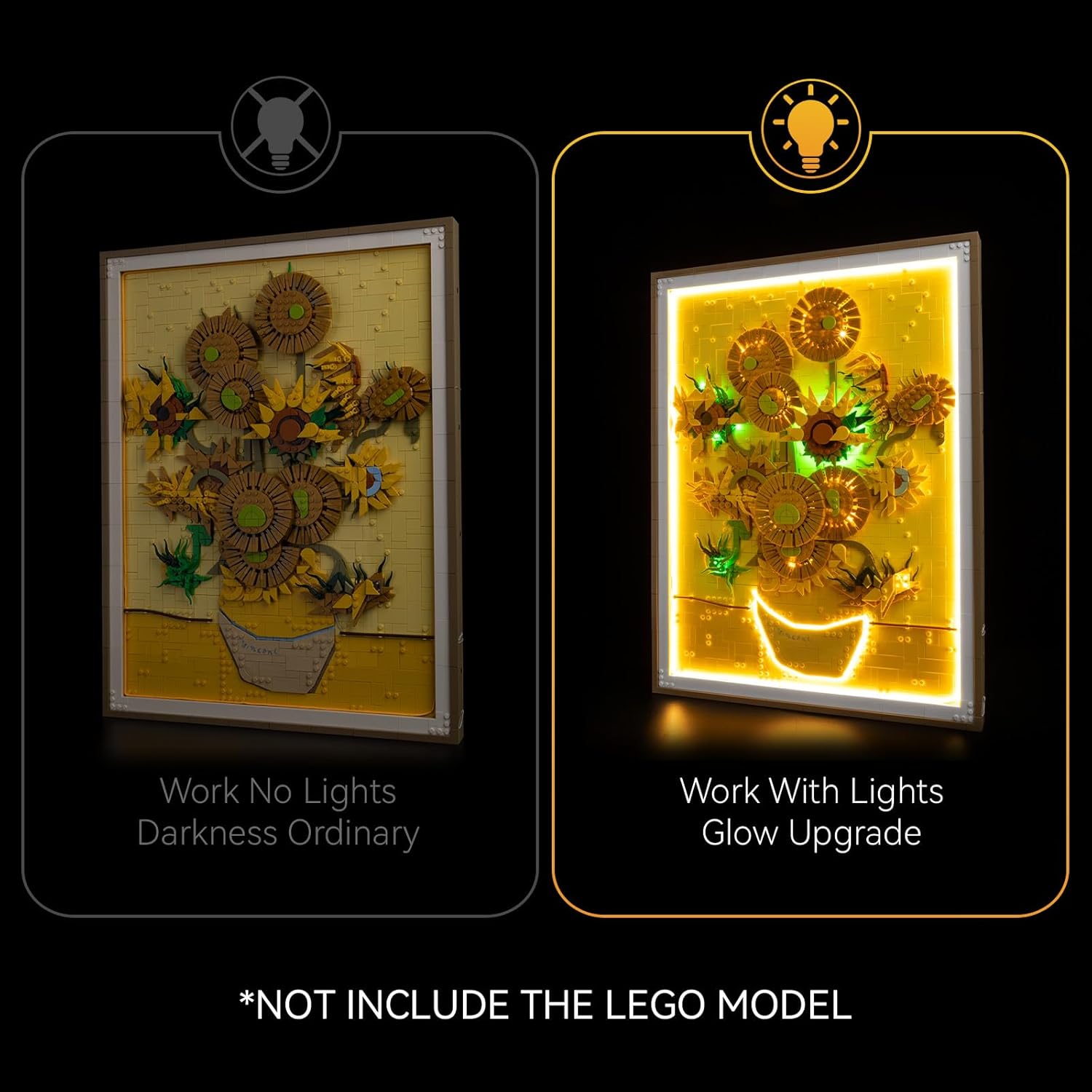 Nitemode LED Light kit Compatible with Lego 31215 Vincent Van Gogh Sunflowers,Better Display of Your Building Block Kits (No Model)