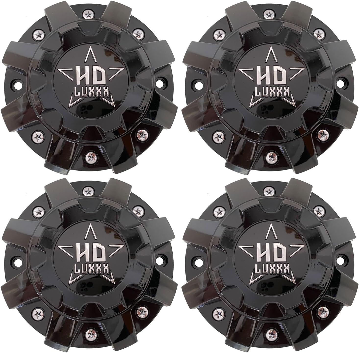 4Pcs Wheel Center Cap 727L215 Black C-A37 Hub Cap for LUXXX HD