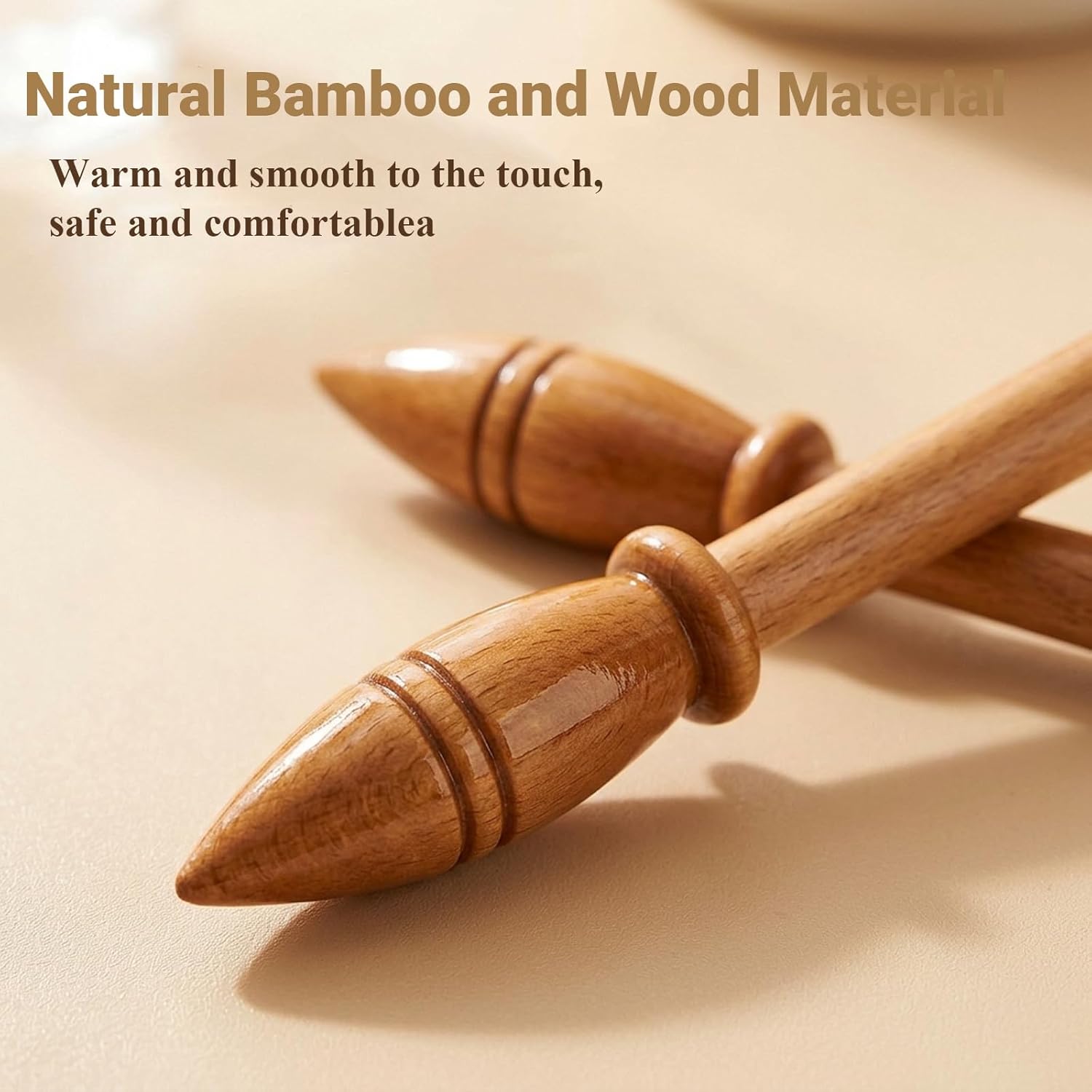 Yuecoom 12Pcs Bobbin Lace Kit, Lace Bobbin Wooden Antique Vintage French Artisan Craft Turned Wood Weaving Tools, Lace Makers Collection Bobbin Lace Kit for Beginners