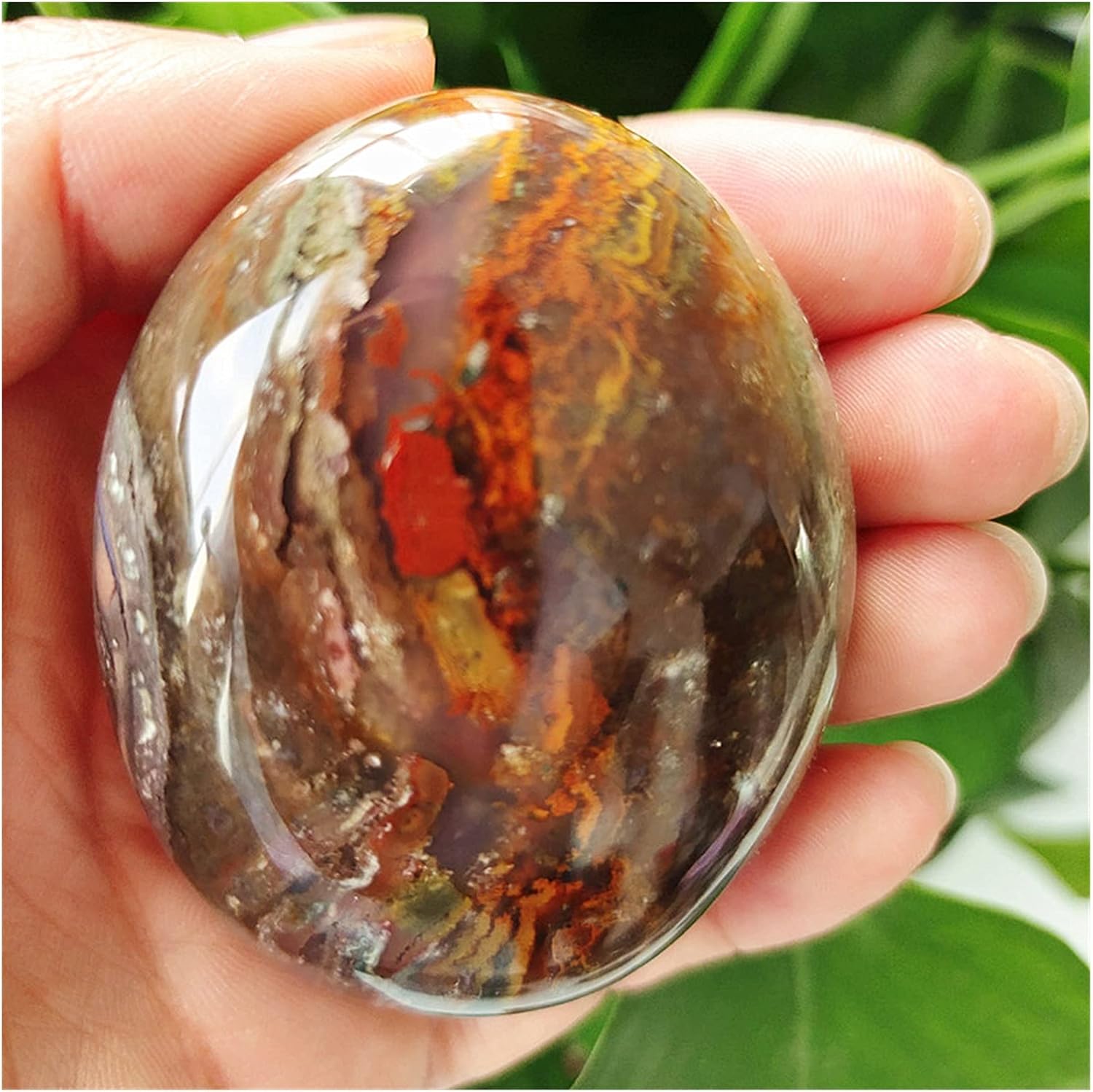 FidemM Natural Crystal Rough Natural Stone Marine Jasper Palm Healing Crystals Decorative Collection Stones and Crystals (Color : A160 104g)