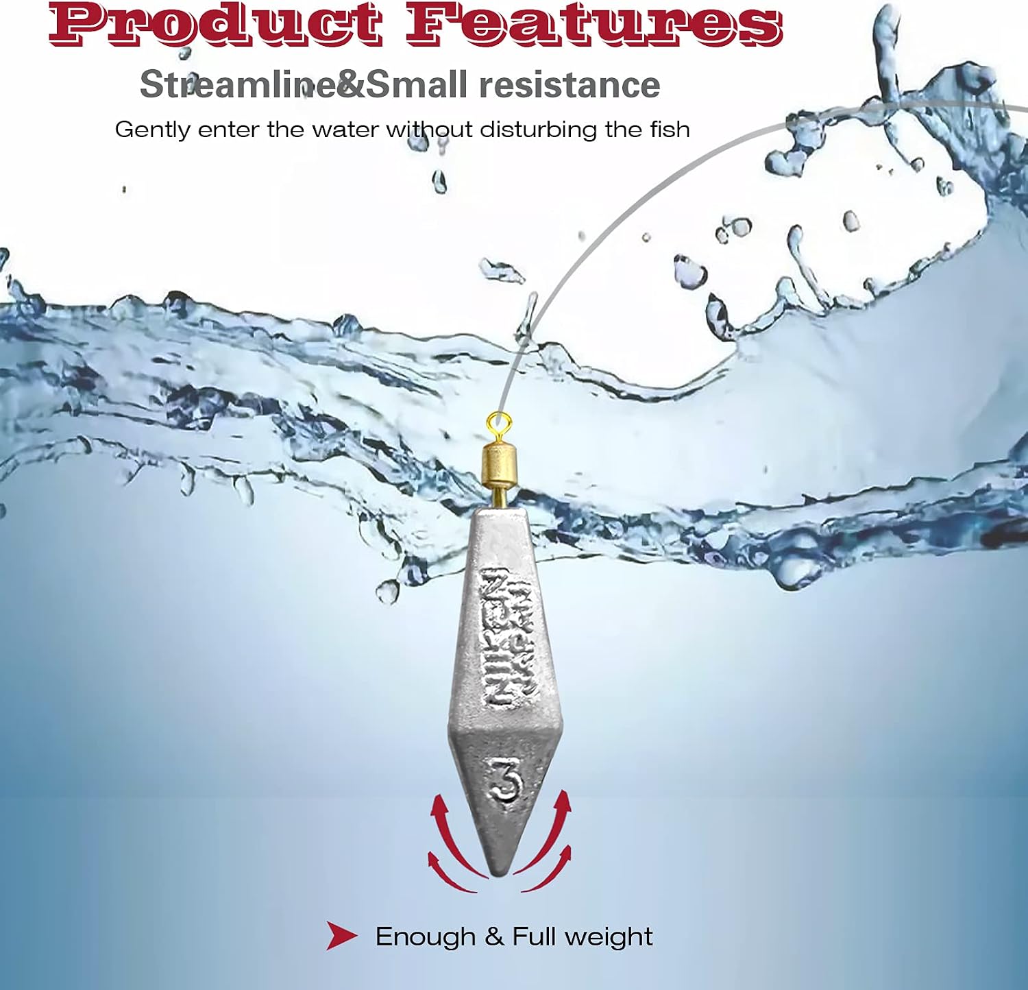 Fishing Weight Sinkers Kit, Triangle Bullet Lead Sinkers for Bass Catfish, Assorted Sizes 0.3oz-3oz, Lead Fishing Weights for Outdoor Fishing thumbnail