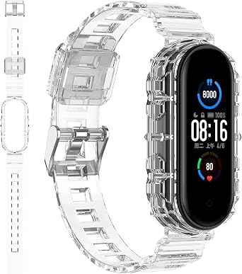 GYOKUYU Clear, Compatible with Xiaomi mi band 10/xiaomi smart band 9 Case, Belt, 10 Bands, Silicone Material, Cute, Simple Design, Luxurious, Replacement, Transparent, Replacement Belt Transparent