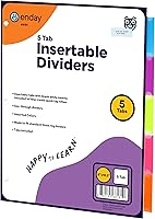 Vista 10 de 8 separadores para carpetas de 3 anillas, separadores de carpetas de índice estándar, separadores de plástico multicolor con pestañas insertables