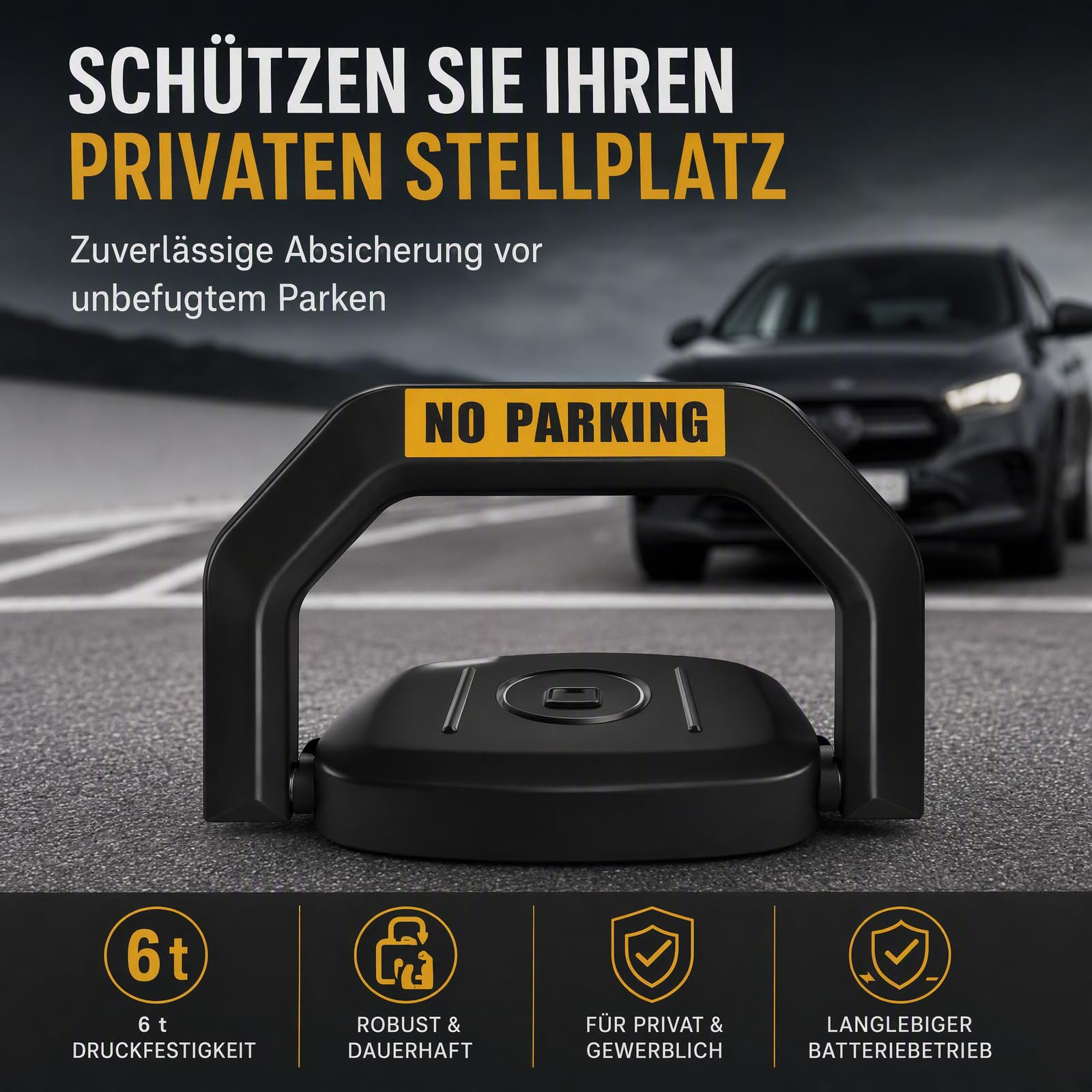 Parkplatzsperre mit Fernbedienung 6T Elektrisch 48 x 38 cm