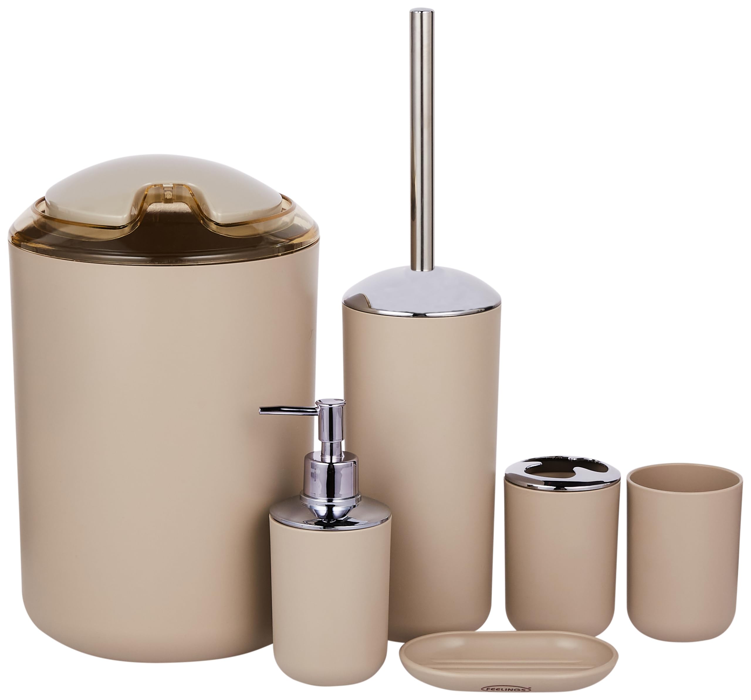 Feelings Bathroom Set, Sand Beige 6-Piece, RJ2752