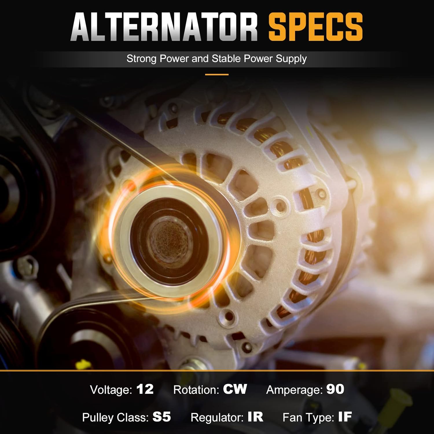 New 90Amp Alternator for Jetta 1.8L 2000-2005 2.0L 1999-2005, for Golf 1.8L 2000-2006 2.0L 1999-2006, for Beetle 1.8L 2.0L 1998-2005 Replaces# 13852, 13852N, 400-24025