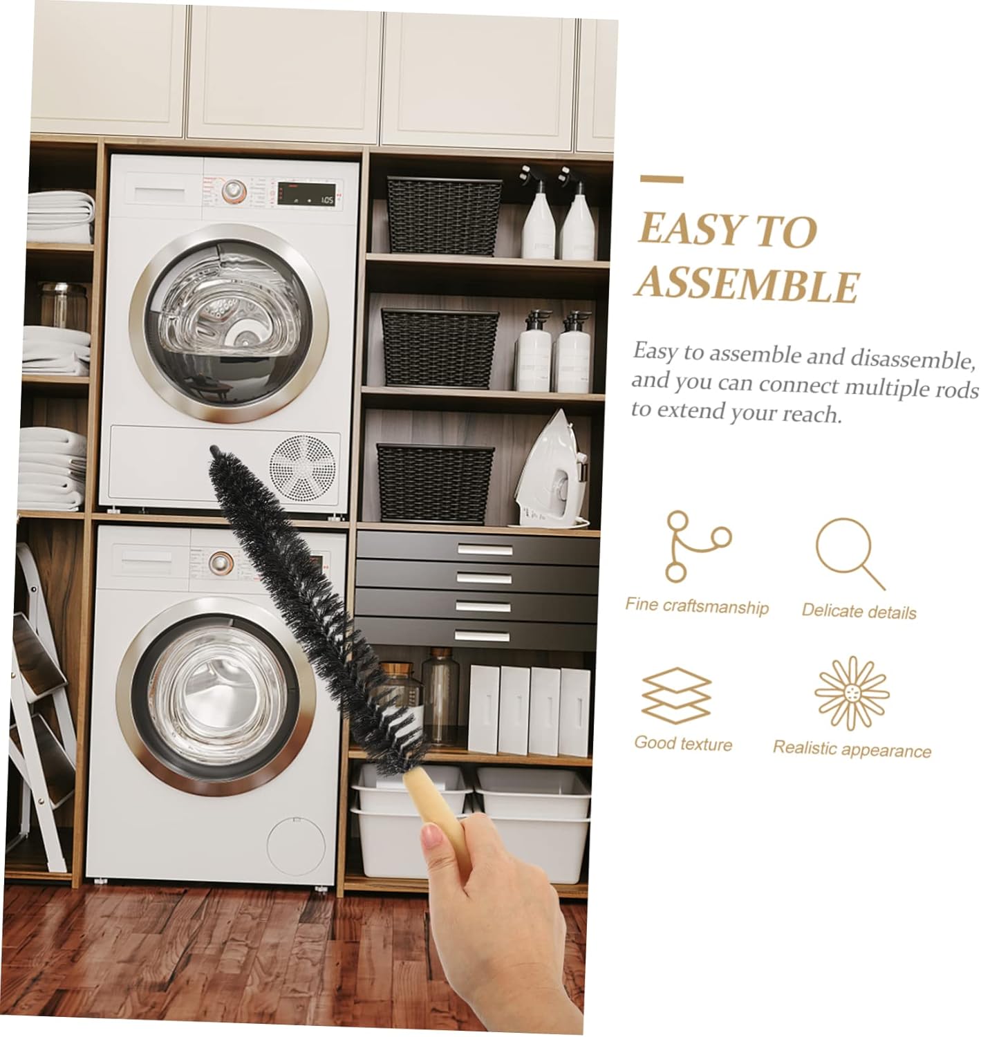 1 Set Chimney Cleaning Brush with Flexible Rods Long for Dryer Vent and Fireplace Flue Maintenance Includes Cleaning Accessories for Efficient Use