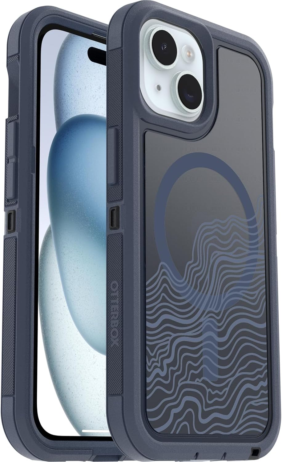 OtterBox iPhone 13, 14, 15, and 16e Defender Pro Series XT Clear Case - Offgrid Blue - Image 3
