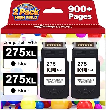 PG-275 Black Ink Cartridge Replacement for Canon 275 Black Ink Cannon 275 Ink PG-275XL 275XL Ink Cartridges for Canon Printers Pixma TS3722 TS3522 TS3500 TS3700 TR4720 TR4700 TR4722 Printer Ink 275