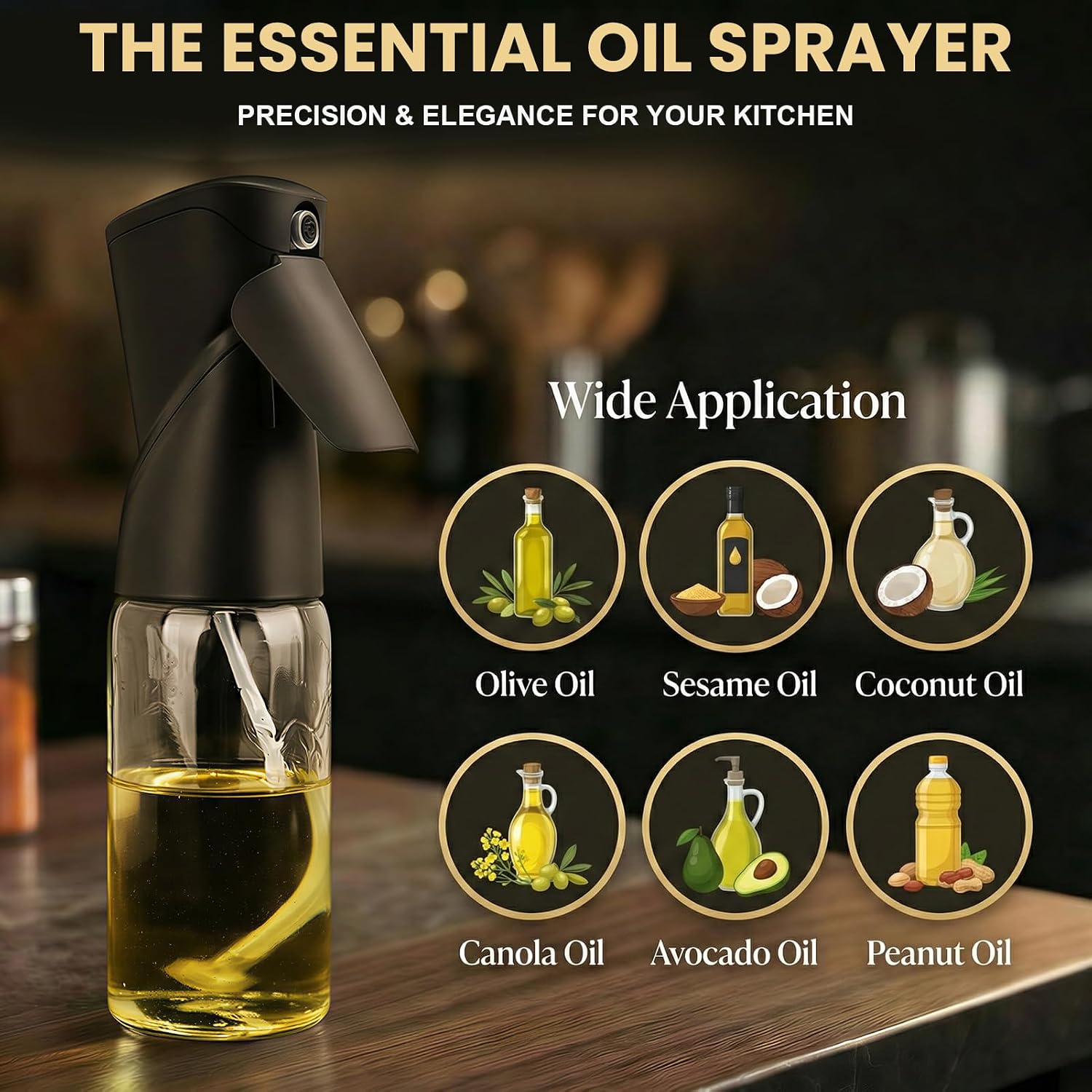 8.5oz Glass Oil Sprayer for Cooking - 1 Pack