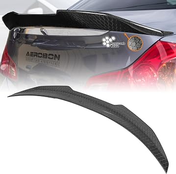 Real Carbon Fiber Spoiler for 2007-2014 Infiniti G35, G37, G25, Q40 Sedan | H style High Kick, Honeycomb weave carbon fiber. Fits Sedan models ONLY