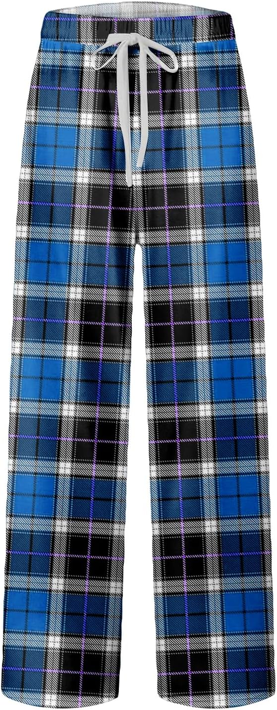 WENKOMG1 Men's Sleepwear Bottoms, Lounge Sleep Pants with Drawstring and Pockets Breathable Sleepwear Pajamas Pant, M-3XL
