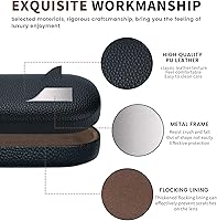 Vista 82 de molshine Estuche rígido de cuero para lentes de sol, funda clásica para gafas grandes para mujeres y hombres,Gafas de sol