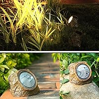 Vista 2 de EiGreen Solar Garden Rock Lights Outdoor, 2 Pack 10 LED Waterproof Solar Powered Rock Light，Yard Landscaping Spotlights, for Indoor and Outdoor