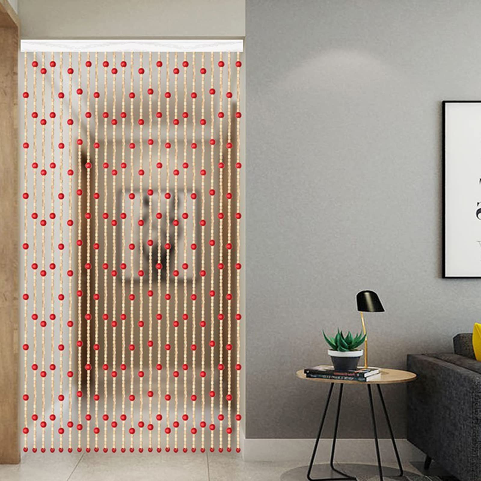 Tenda per Porta Con Perline,Tenda per Porta In Bambù Con Perline,Tenda Antimosche Partizione Interna,Sospeso Divisore Schermo di Spazio,per Camera da Letto,Personalizzabile (71 strands (140x180cm))