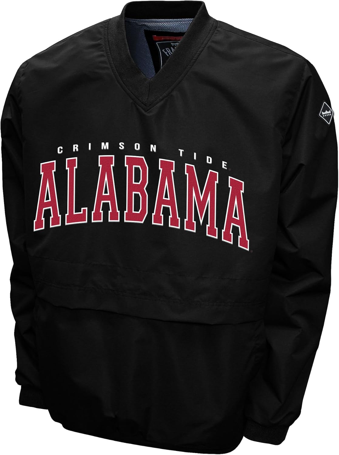 2Bhip NCAA Alabama Crimson Tide Adult Black Lightweight V-Neck Windbreaker Wind Shirt Pullover Jackets For Men