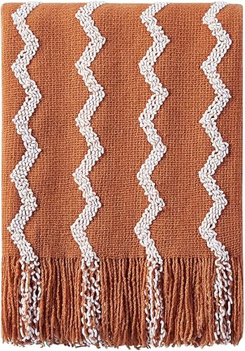 Bourina - Manta de chenilla de punto, ligera, suave, acogedora, para cama, sofá, silla