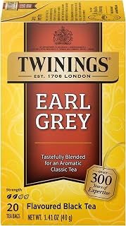Earl Grey Tea – A Bright and Zesty Black Tea Infused with Citrus Bergamot Flavours, Caffeinated Tea Bags, Individually Wrapped, 20 Count