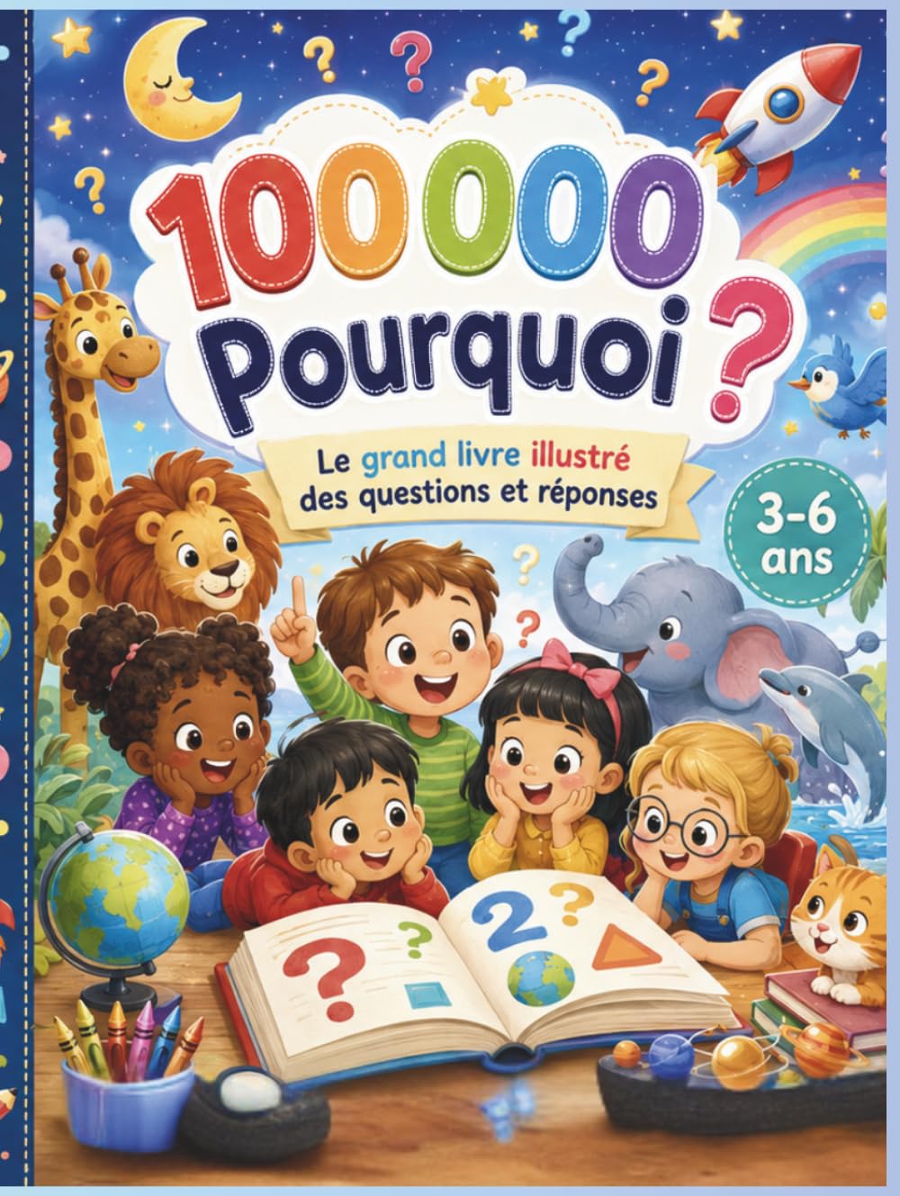 Mon Grand Livre Colorée 100 000 Pourquoi Questions et Réponses pour Enfants: Encyclopédie illustrées sur les animaux, les couleurs, les nombres, le ... et l’espace – Pour les enfants de 3 à 6 ans