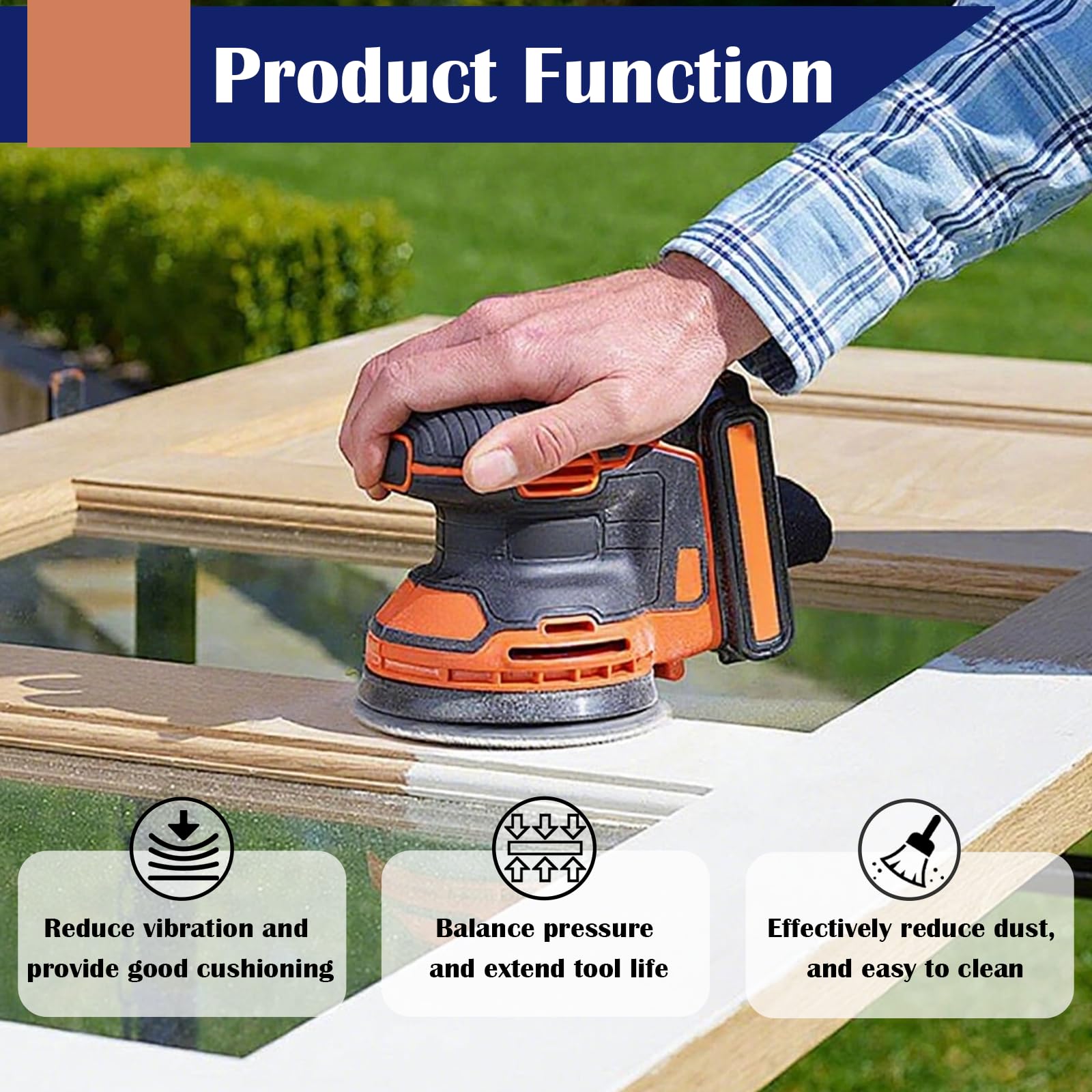 Snapklik.com : 2 Pack 5 Inch Interface Pads 8 Holes, Orbital Sander ...