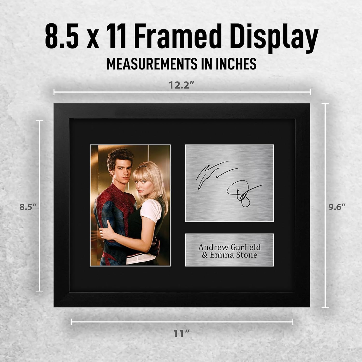HWC Trading Andrew Garfield & Emma Stone Spider-Man Framed Gifts Printed Signed Autograph Picture for Movie Memorabilia Fans - US Letter Size