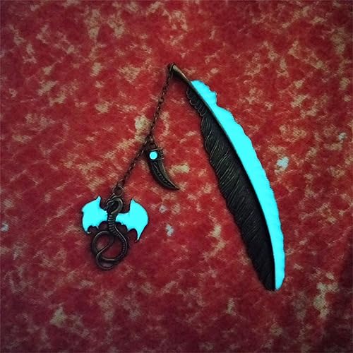 Miniatura 7 de Lindos marcadores de metal retro luminosos con colgante de dragón volador para profesores, libro de regalo, accesorio de papelería, brilla en la