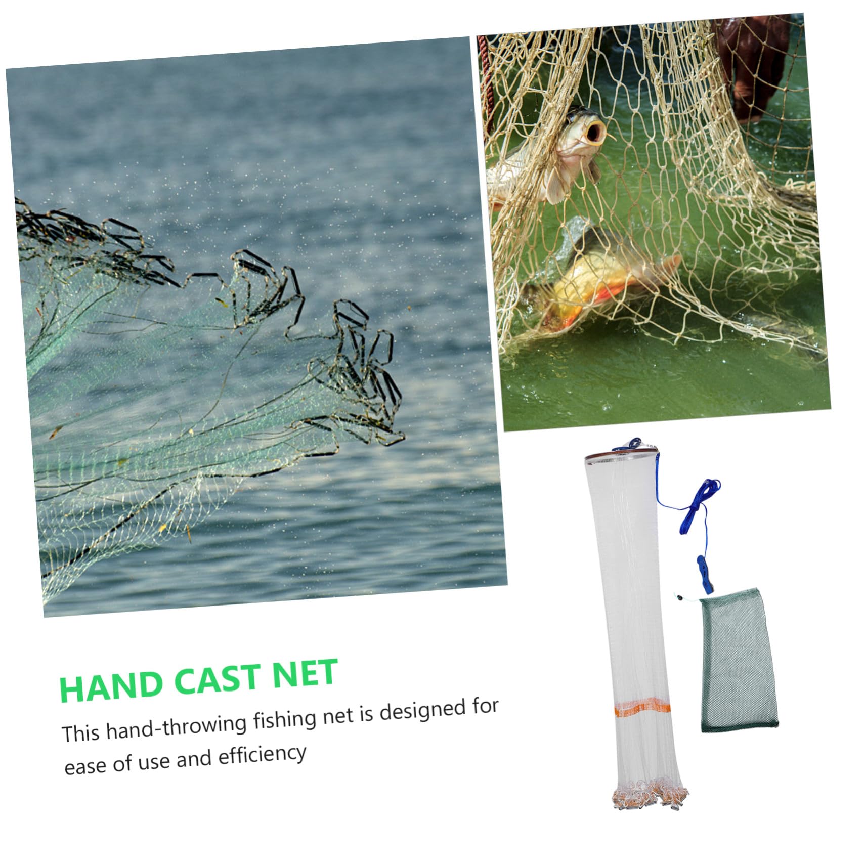 Mikikit Rete Da Pesca Con Disco Da Lancio Rete Da Lancio Per Pesci Esca e Gamberetti d Acqua Interna Costruita Alluminio Con Pesi in Acciaio Mano Maglia Fine Per Catturare Esche