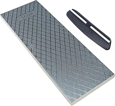 Diamond Plate Sharpeners Double-sided Diamond Lapping Plate Coarse Diamond Sharpening Stone Set 200/600,300/1000, 400/1000, 400/1200,with Angle Guide 300#/1000#