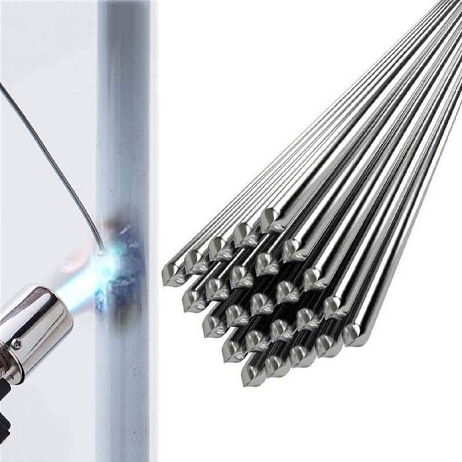 Fusible Flux Cored Aluminum Electrodes for Aluminum Welding with Brazing Wire Without Solder Powder at Low Temperature. (Color : 2.0MM-5 PCS)