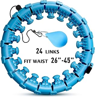 HAIMCY Smart Weighted Fitness Hoop for Adults Women Kids Weight Loss | Free Detachable Knots Workout | Easy at Home Exerci...