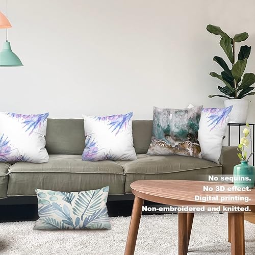 Miniatura 3 de Batmerry Juego de 2 fundas de almohada vintage de 18 x 18 pulgadas, lilas moradas y lavanda sobre fundas de almohada cuadradas vintage de doble cara