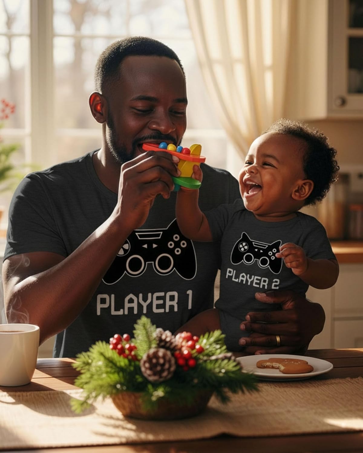 Tstars Pizza Dad and Kid Matching Shirts - Funny Father's Day Dad Tee with Toddler Shirt for Boys Girls