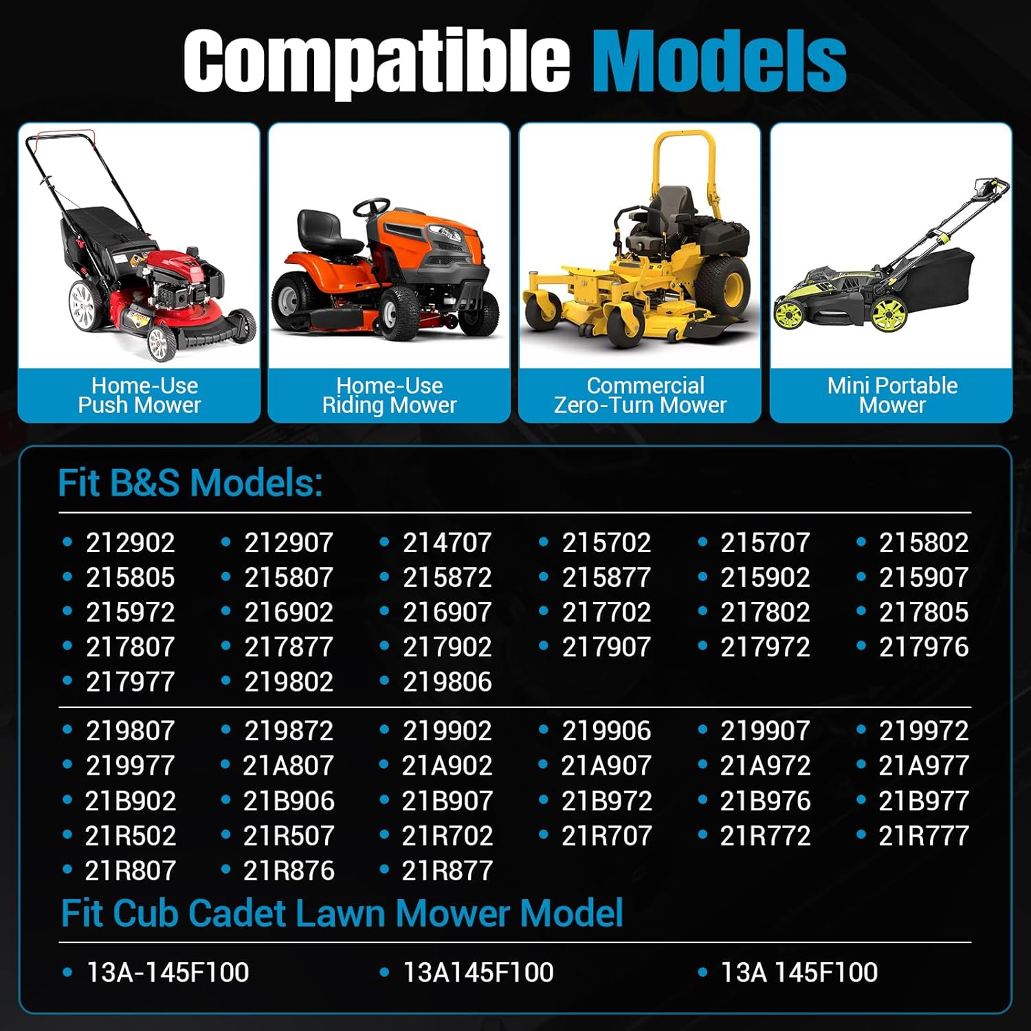 792168 Fuel Gas Tank Compatible with Briggs & Stratton (B&S) Models & Cub Cadet 13A-145F100, Leak-Proof with Cap for Lawn Mower Engines