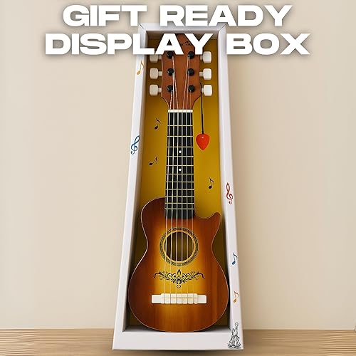 Vista 42 de Guitarra acústica de 23 pulgadas, guitarra de juguete de 6 cuerdas para niños, cuerdas de acero realistas, primer instrumento musical para Caoba